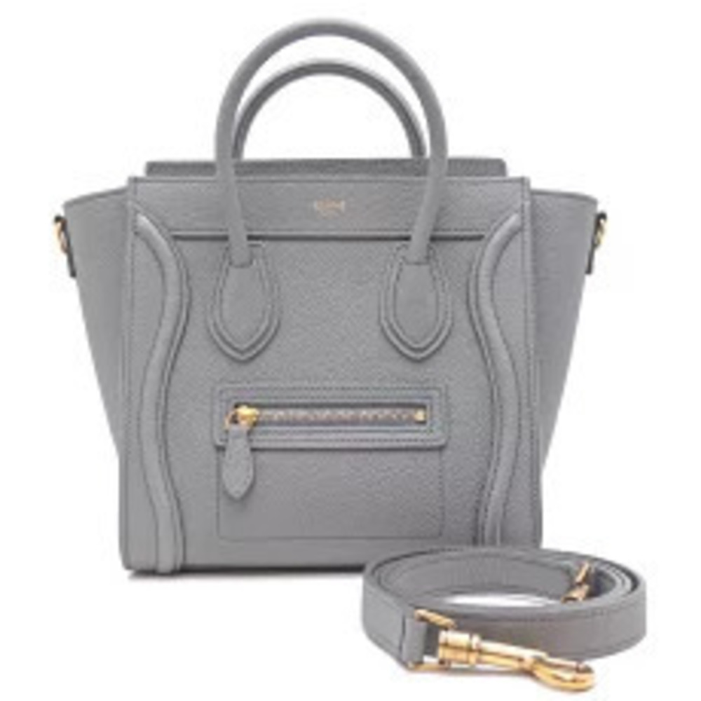 Celine Luggage Shopper Handbag Leather Coal